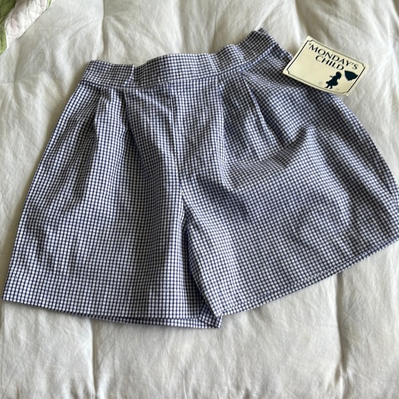 NWT Monday’s Child Gingham Blue and White Shorts Size 3 - Picture 2 of 9